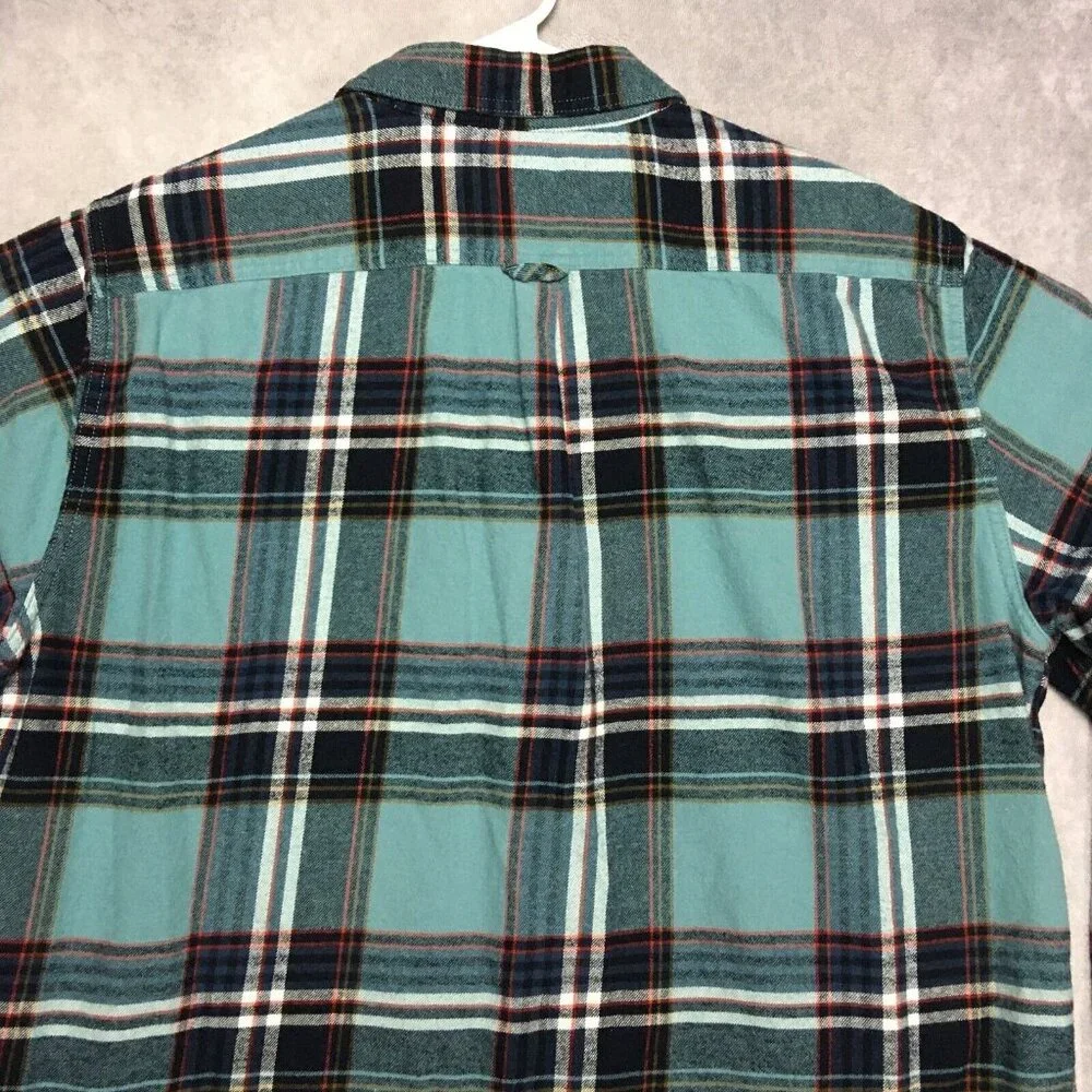 Eddie Bauer Mens Plaid Flannel‎ Shirt size XXL Long Sleeve Button Up Pocket Blue